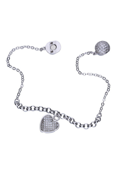 Silver berry Brățară din argint S925 cu inimă strălucitoare, decorată cu cristale de zirconiu, închidere magnetică