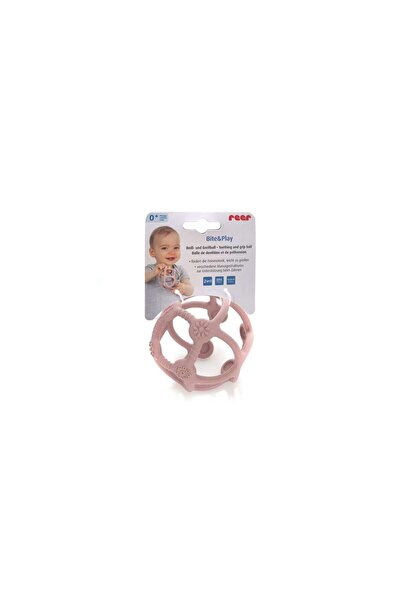 reer Teething Toy and Ball 2in1, Silicone, Pink, 0 Months+, Bite&Play 79284