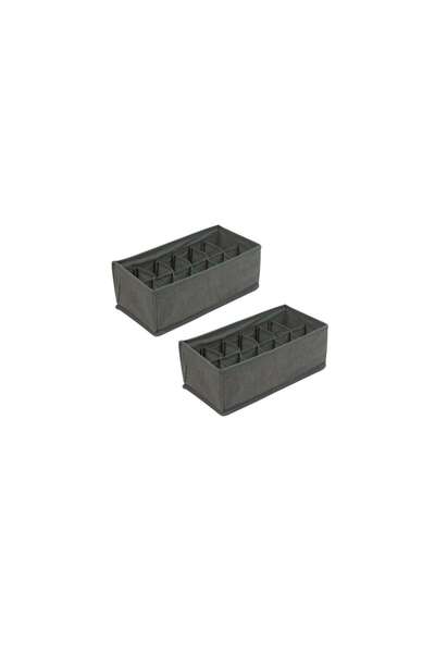 Mercaton Set 2 pcs Foldable Box with 12 Pockets for Accessory Storage, Rigid Side Walls, Max. 4 kg,