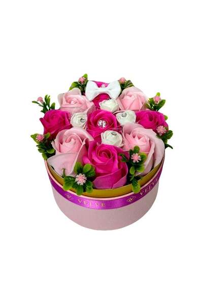 velve Aranjament floral Reo,9 trandafiri din sapun, trandafiri din spuma,plan...