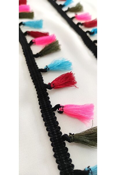 ALTAY AKSESUAR شريط شرابة ملون بحافة سوداء