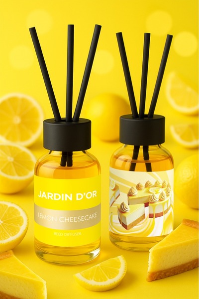 JARDIN D'OR LEMON CHEESCAKE REED DIFFUSER 50 ML / LİMON CHEESCAKE ÇUBUKLU ODA KOKUSU