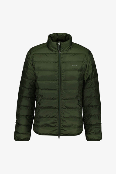 Gant معطف رجالي من ريش الغراب بقصة عادية وياقة قائمة - أخضر