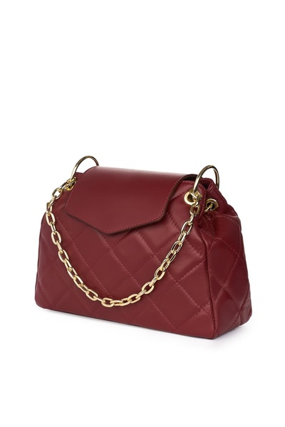 myOwn Geantă Evia din piele matlasată, bordeaux