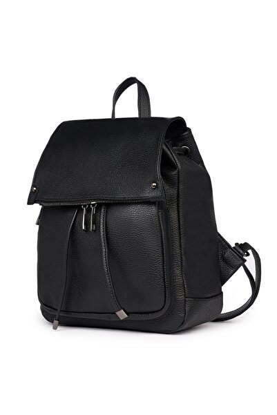 myOwn Jimmy black genuine leather backpack