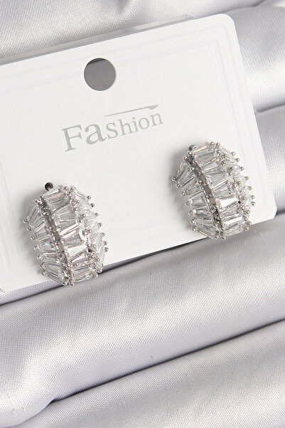 Lisinya Brass Silver Color Zircon Stone Turtle Shell Model Women's Earrings -...