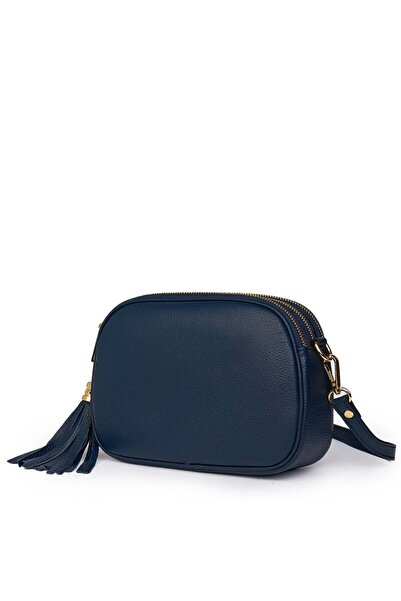 myOwn Δερμάτινη τσάντα Felicia σε μπλε σκούρο χρώμα με τρία διαμερίσματα