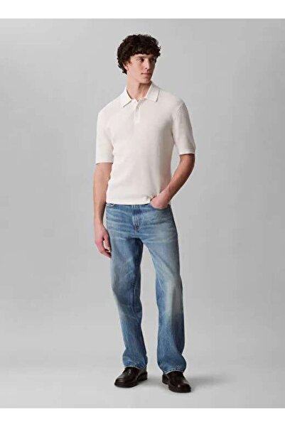 Calvin Klein SS SMTH CTTN WFFL PL Bej Erkek Kazak