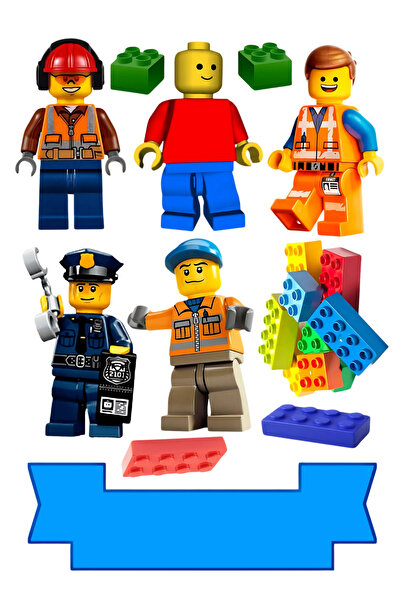 BatıDoğu Yenilebilir Şekerli Kağıt Baskısı Cupcake ve Pasta Resim Baskı Lego Temalı 02