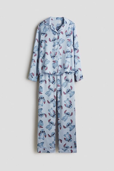 H&M Baskılı Saten Pijama Takımı