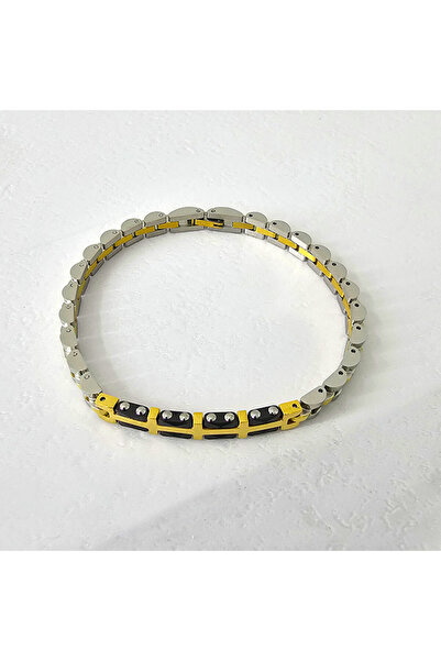 velve Βραχιόλι XAY από ατσάλι, unisex, συσκευασμένο σε κομψό κουτί, Χρυσό/Μαύρο/Ασημί, XAY4