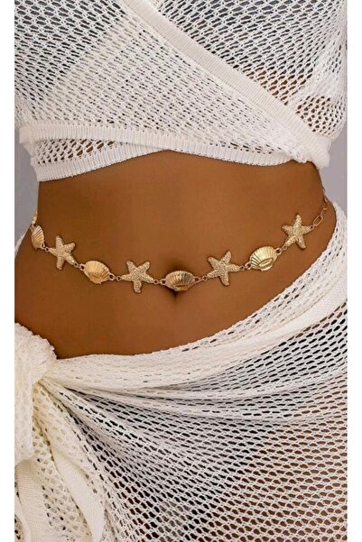 monalisatoka Kadın Gold Midye Ve Deniz Yıldızı Karışık Detaylı Vücut & Bel & ...