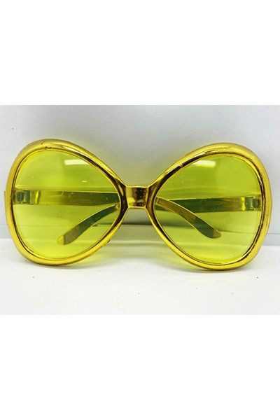 Lisinya Gold Color Yeşilçam Nostalgia 80's 90's Party Glasses 7X16 cm - Tygoo