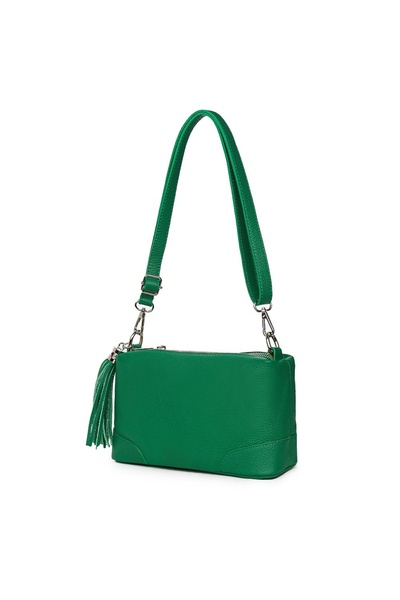 myOwn Πράσινο δερμάτινο πορτοφόλι Irene με τρία διαμερίσματα