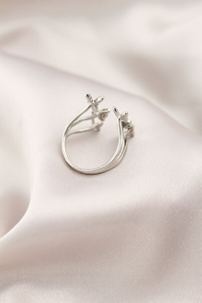 Lisinya Silver Color Metal Butterfly Model Women's Ring -