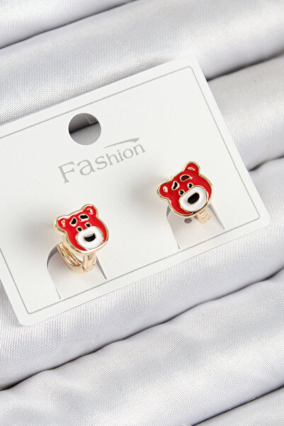 Lisinya Brass Teddy Bear Model Gold Color Children's Earrings - Tygoo