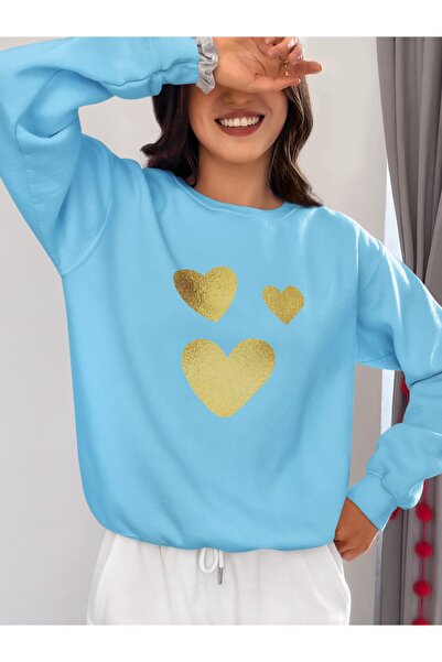 ArtYus Inimi de culoare aurie cu imprimeu guler rotund piese Swea tricou