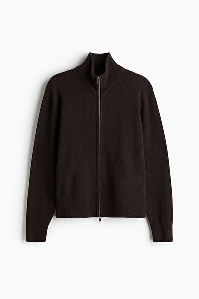 H&M Fermuarlı Yün Hırka Regular Fit