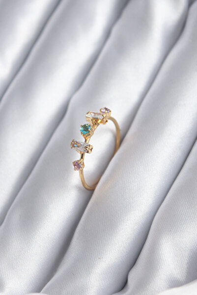 doremodam خاتم نسائي بحجر الزركون الذهبي اللون - ليسينيا