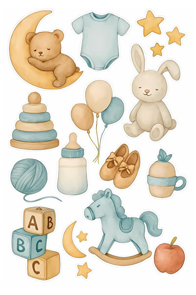 BatıDoğu Yenilebilir Şekerli Kağıt Baskısı Cupcake ve Pasta Resim Baskı Bebek...