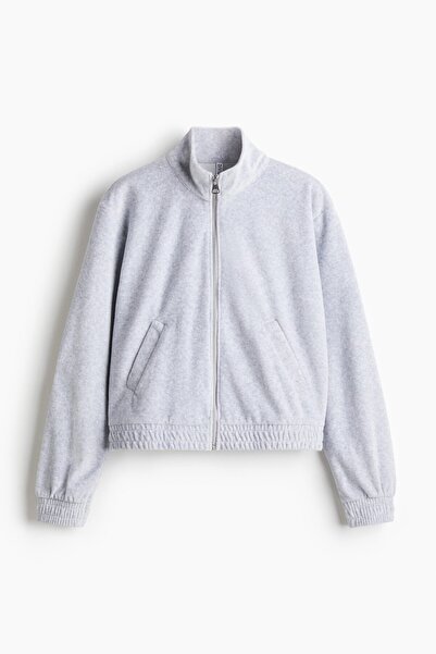 H&M Fermuarlı Velur Ceket