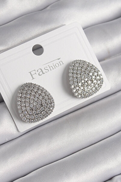 Lisinya أقراط نسائية من النحاس الفضي اللون مع حجر الزركون - TYGOO