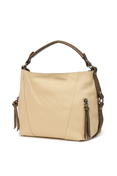 myOwn Geantă de damă din piele naturală Samira crem/bej