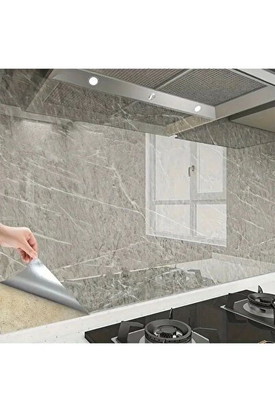 Lisinya Mermer Desenli Sticker Folyo Atina Grisi 60cm*5mt T04 ( )