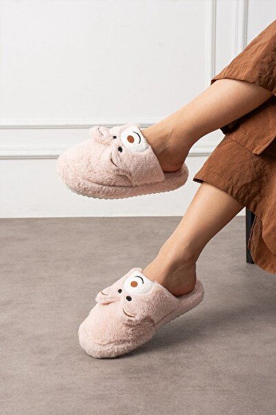 AlbiShoes Χαριτωμένες παντόφλες για το σπίτι με φιγούρα αρκουδάκι από βελούδινο υλικό που δεν κάνει θόρυβο, αντιολισθητική σόλα, ελαφριές χειμερινές παντόφλες εσωτερικού χώρου