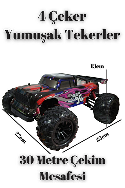 Boratila Toys 2.4 Ghz 1:16 36 Km Hız Yapan Full Fonksiyon Uzaktan Kumandalı 4...