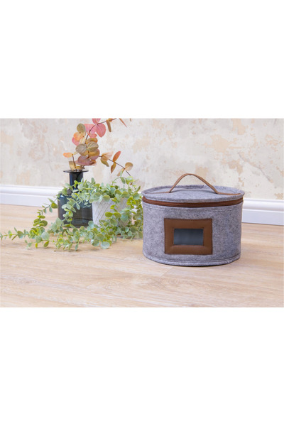 Epilons Deri Şeritli Pencereli Yuvarlak Çok Amaçlı Düzenleyici Organizer Kutu...