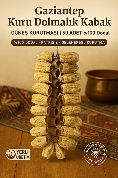 BİZİMHEKİM ŞİFA EVİ Gaziantep Kuru Dolmalık Kabak 50 Adet | %100 Doğal Güneş ...