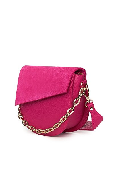 myOwn Γυναικεία τσάντα Donna από γνήσιο δέρμα σε φούξια χρώμα