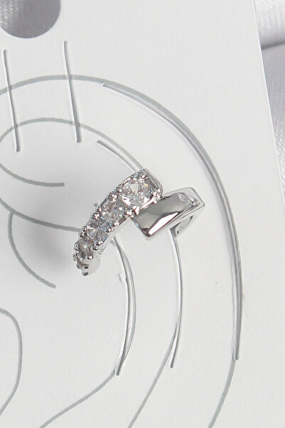 Lisinya Brass Silver Color Zircon Stone Women's Cartilage Earrings - Tygoo