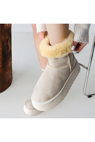 Lokiboo Μπότες Sophia Beige Suede - Lisinya