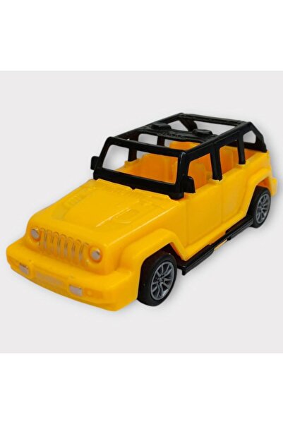 BAYRAKTAR PLASTİK Pull Drop Cars 10 cm - Yellow Jeep (Lisinya)