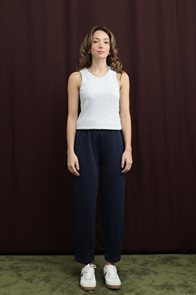 Puane Women's Leg Detail Carrot Pants - 18269Pnt - Navy