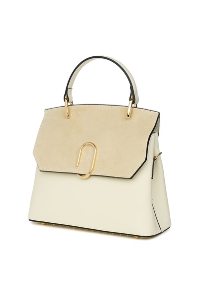 myOwn Poșetă din piele naturală crem rubin