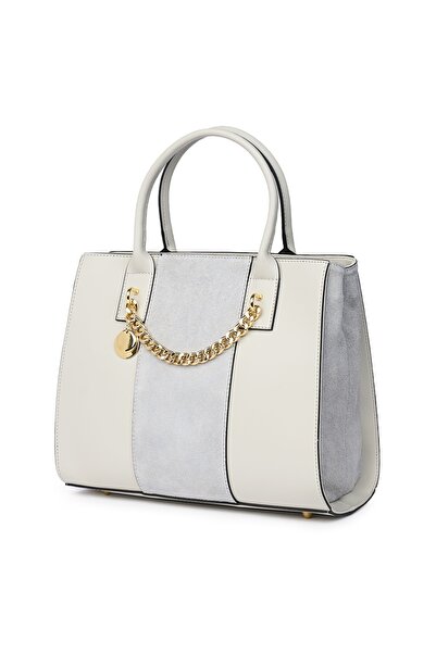 myOwn Genuine leather bag with two compartments Narcisa gray