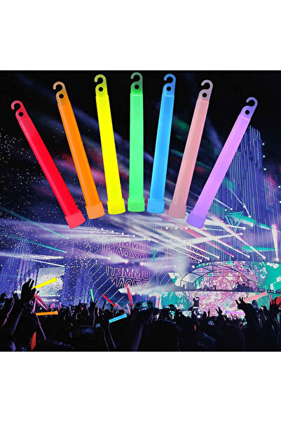 Epilons Karanlıkta Yanan Asılabilir ip Aparatlı Glow Stick Kolye Glow Stick Lamba 6 Adet 6 Renk 15 cm