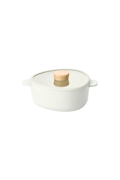 NEOFLAM Ceramic Pot FIKA Apex with Glass Lid, Beige, Capacity 20CM. / 121215