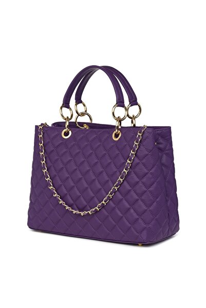 myOwn Geantă Gisella mov din piele matlasată