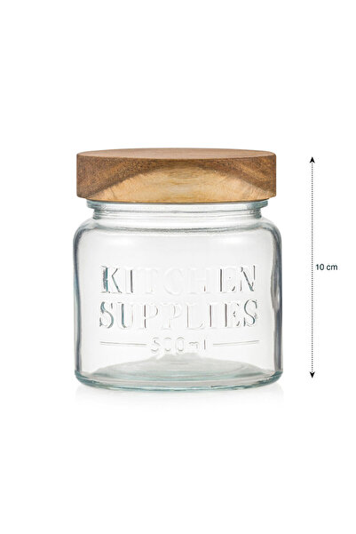 LC Waikiki Create Your Style from Uzg Store | Glass Jar with Wooden Lid 500 ml