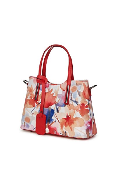 myOwn Γυναικεία δερμάτινη τσάντα με φλοράλ σχέδιο Mariella FF4