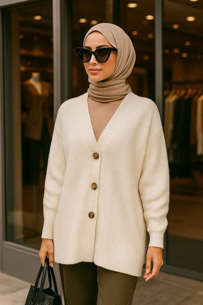 DAMGA Collection Knitwear Women's Cardigan Stylish Long Seasonal