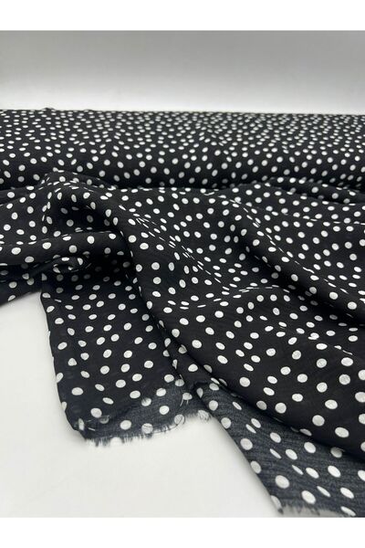 Kumaş Sevdası Puantiye Pamuk Şifon (ENİ 150CM) İç Gösterir Elbise,Şal Vb