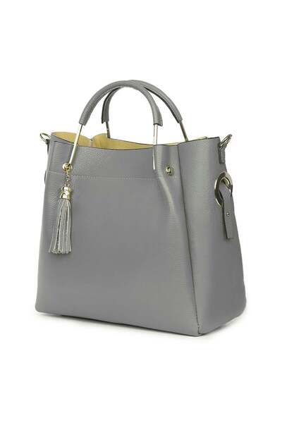 myOwn Geantă de damă din piele naturală Fabiana gri deschis