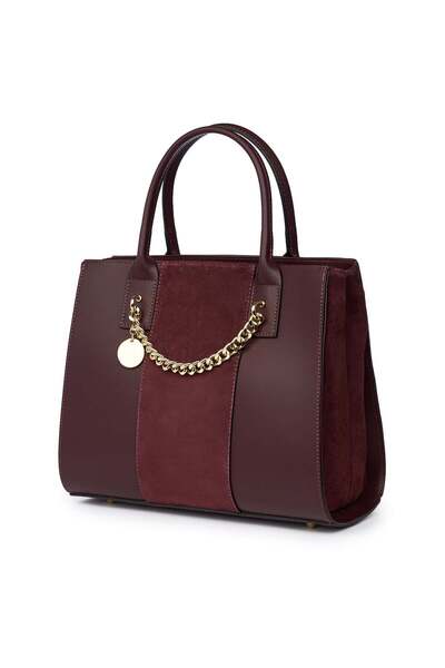 myOwn Geantă din piele naturală cu două compartimente Narcisa, bordeaux