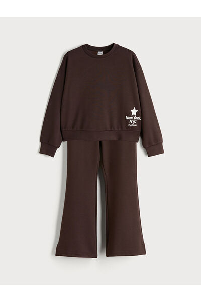 LC Waikiki Bisiklet Yaka Kız Çocuk Sweatshirt ve Tayt