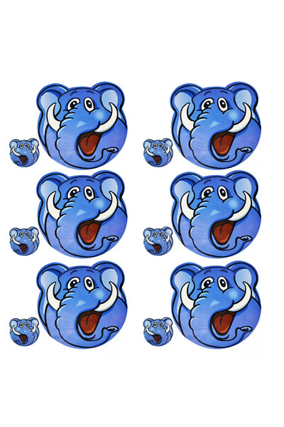 PUFO Set suporturi și farfurii pentru pahare pentru servirea mâncării, model pentru copii, Happy Elephant, 6 piese